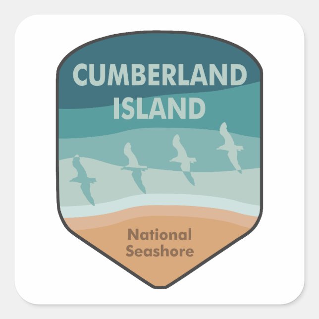 Cumberland Island National Seashore Seagulls Square Sticker (Front)