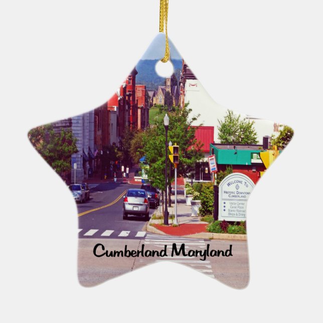 Cumberland Maryland Ceramic Tree Decoration (Back)