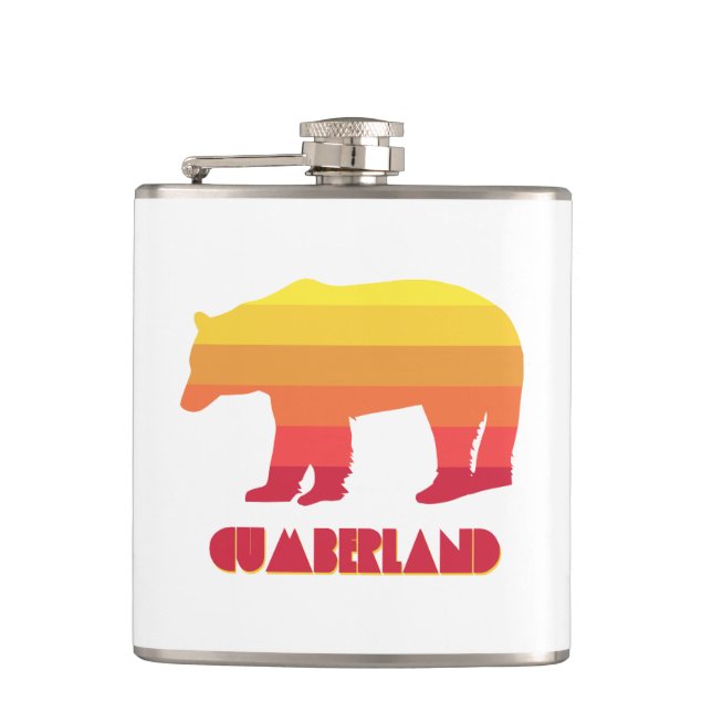 Cumberland Maryland Rainbow Bear Hip Flask (Front)