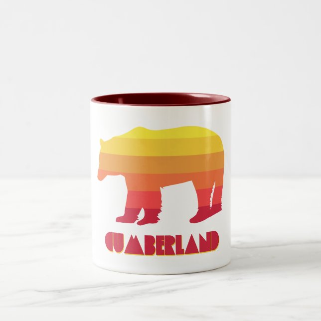 Cumberland Maryland Rainbow Bear Two-Tone Coffee Mug (Center)