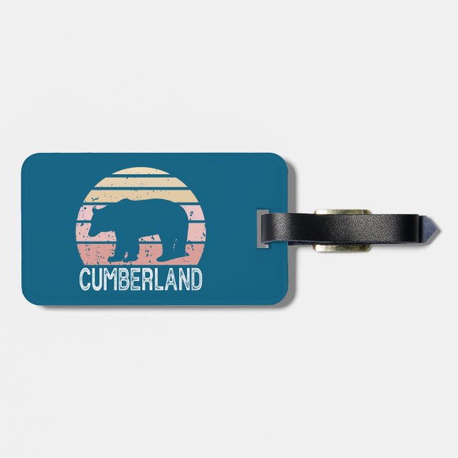 Cumberland Maryland Retro Bear Luggage Tag (Back Horizontal)