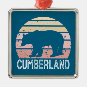 Cumberland Maryland Retro Bear Metal Ornament