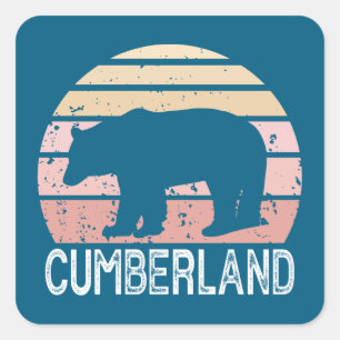 Cumberland Maryland Retro Bear Square Sticker