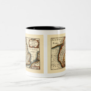 Cumbria (Westmorland, Cumberland) Antiquarian Map Two-Tone Coffee Mug