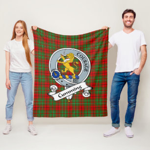 Cumming Clan Badge Tartan Plaid Fleece Blanket