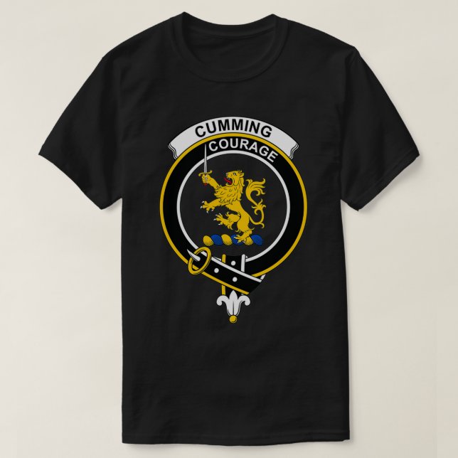 Cumming Crest Tartan Clan Scottish Clan T-Shirt (Design Front)