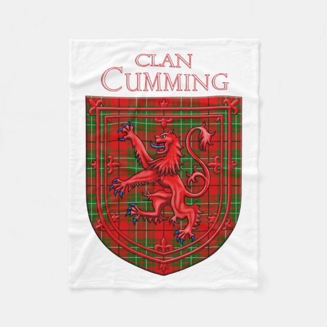 Cumming Tartan Scottish Plaid Lion Rampant Fleece Blanket (Front)