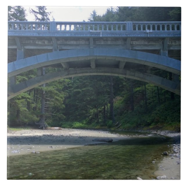 Cummins Creek at Neptune State Park, OR Ceramic Tile (Front)
