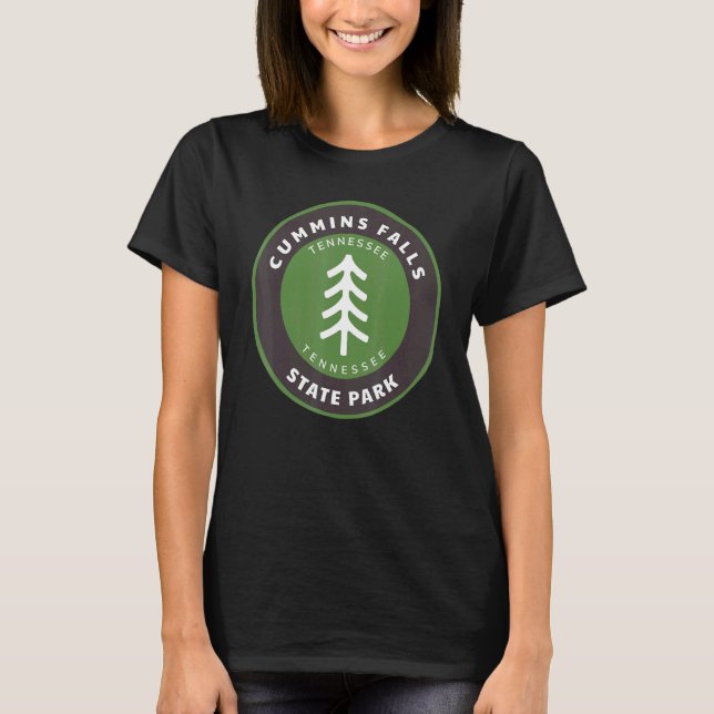 Cummins Falls State Park Tennessee Tn Forest Badge T-Shirt (Front)