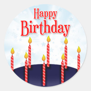 Cumpleaños feliz - Pegatina redondo Classic Round Sticker