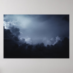 CUMULUS CLOUDS AND LIGHTNING POSTER