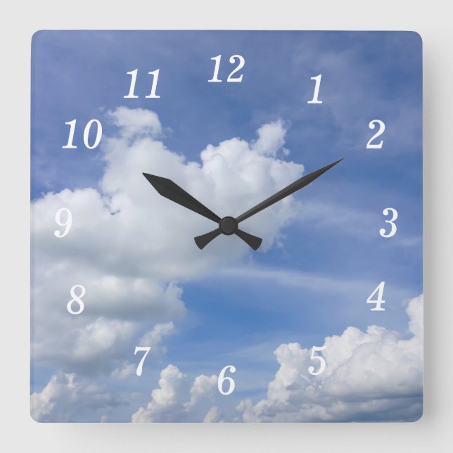 Cumulus Puffs Wall Clock (Front)