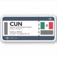 CUN Cancun Boarding Pass - Airport Ticket