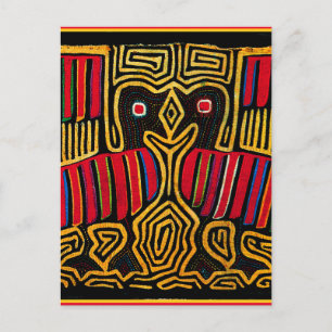Cuna Indian Mola Duck Design Postcard