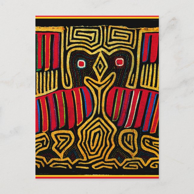 Cuna Indian Mola Duck Design Postcard (Front)