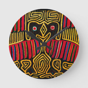 Cuna Indian Mola Duck Design Round Clock
