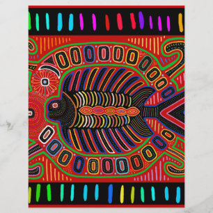 Cuna Indian Mola Flying Fish