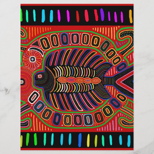 Cuna Indian Mola Flying Fish (Front)