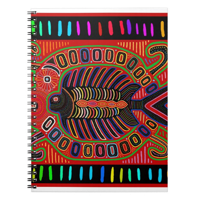Cuna Indian Mola Flying Fish Notebook (Front)