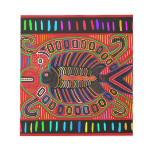 Cuna Indian Mola Flying Fish Notepad