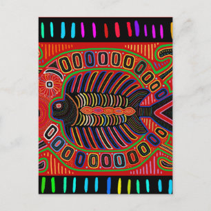Cuna Indian Mola Flying Fish Postcard
