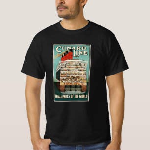 Cunard Line cruise retro vintage poster T-Shirt