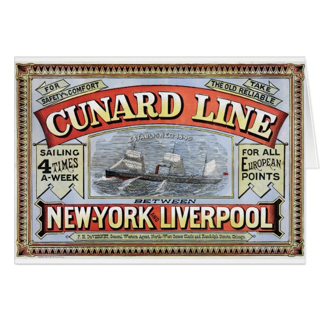 Cunard Line New York Liverpool Poster (Front Horizontal)