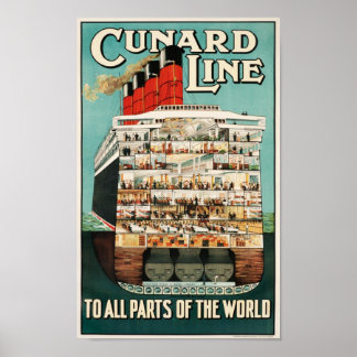Cunard Line (To all Parts of the World) Poster
