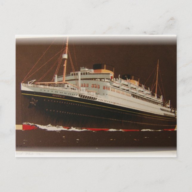 Cunard Lines 1930's Postcard (Front)