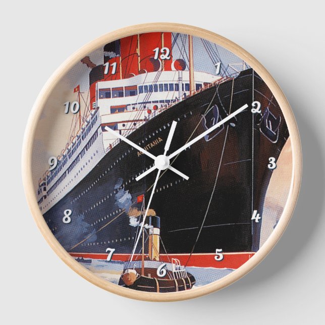 CUNARD OCEAN LINER AQUITANIA CLOCK (Front)