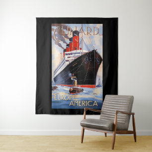 CUNARD OCEAN LINER AQUITANIA  TAPESTRY