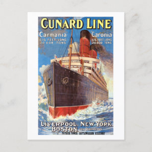 CUNARD OCEAN LINER HAMBURG NEW YORK POSTER POSTCAR POSTCARD
