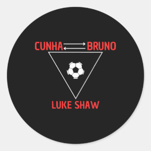 Cunha, Bruno, Cunha, Bruno, Luke Shaw Cunha Soccer Classic Round Sticker