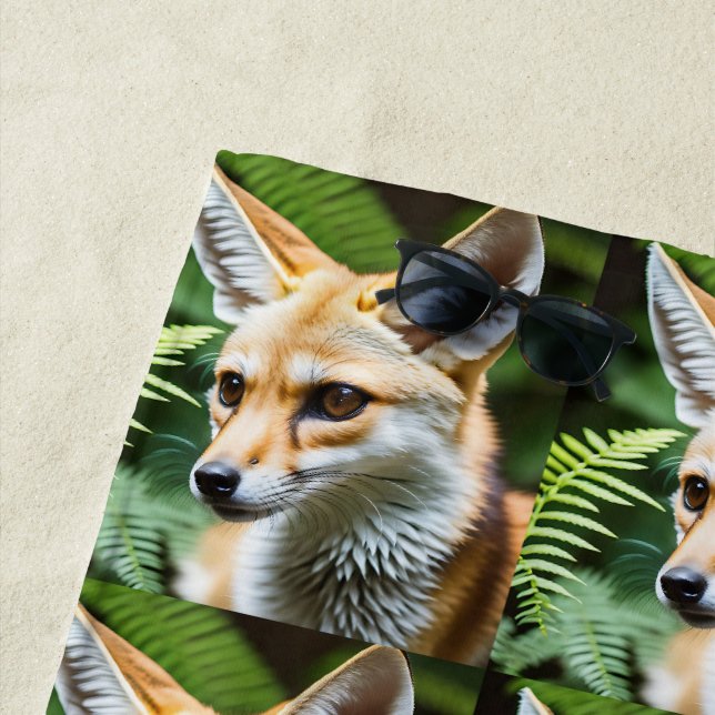 Cunning Fennec Fox, Beach Towel (In Situ)