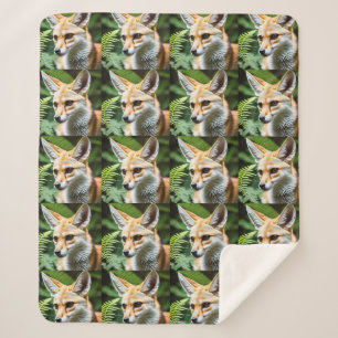 Cunning Fennec Fox, Sherpa Blanket