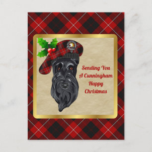 Cunningham Clan Badge & Tartan Christmas Postcard