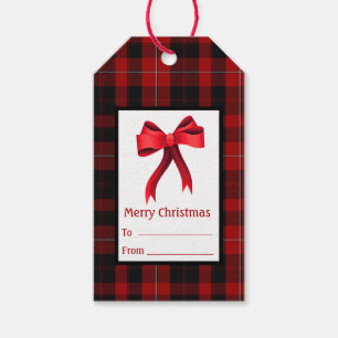 Cunningham Clan Plaid Christmas Gift Tags