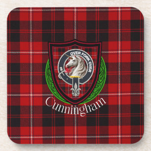 Cunningham Scottish Clan Tartan & Crest Coaster