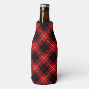 Cunningham Tartan Red Black Plaid Bottle Cooler
