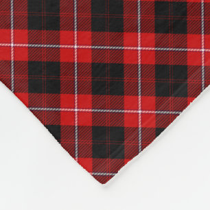 Cunningham Tartan Red Black Plaid Fleece Blanket