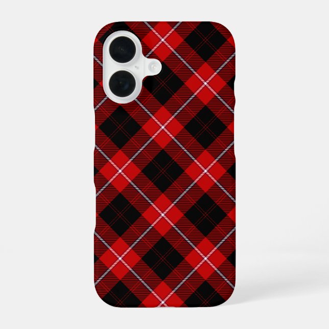 Cunningham Tartan Red Black Plaid iPhone 16 Case (Back)