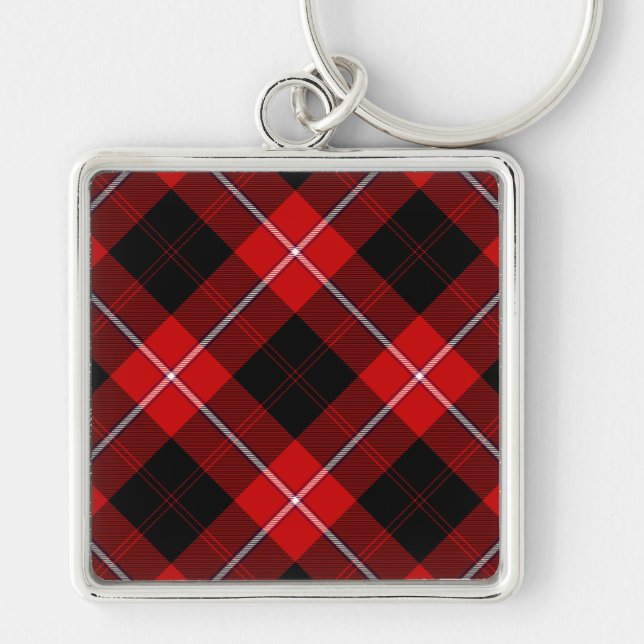 Cunningham Tartan Red Black Plaid Key Ring (Front)