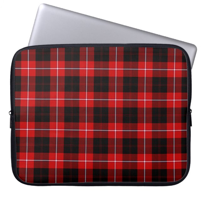 Cunningham Tartan Red Black Plaid Laptop Sleeve (Front)