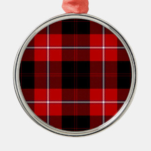Cunningham Tartan Red Black Plaid Metal Ornament