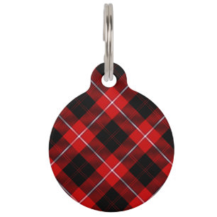 Cunningham Tartan Red Black Plaid Pet Tag