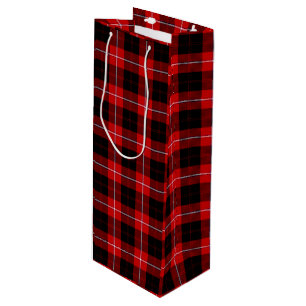 Cunningham Tartan Red Black Plaid Wine Gift Bag