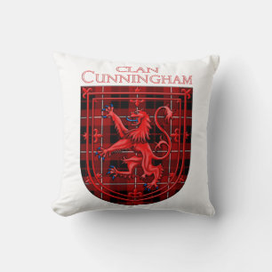 Cunningham Tartan Scottish Plaid Lion Rampant Cushion