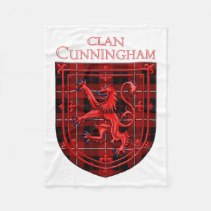 Cunningham Tartan Scottish Plaid Lion Rampant Fleece Blanket