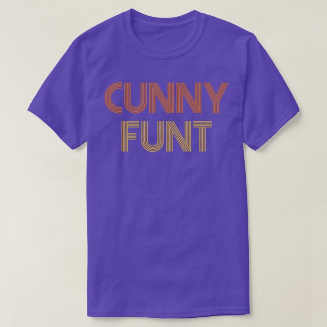 Cunny Funt Offensive Adult Humour Retro Text T-Shirt (Design Front)
