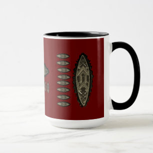 Cup, African style mug, red background patterns Mug